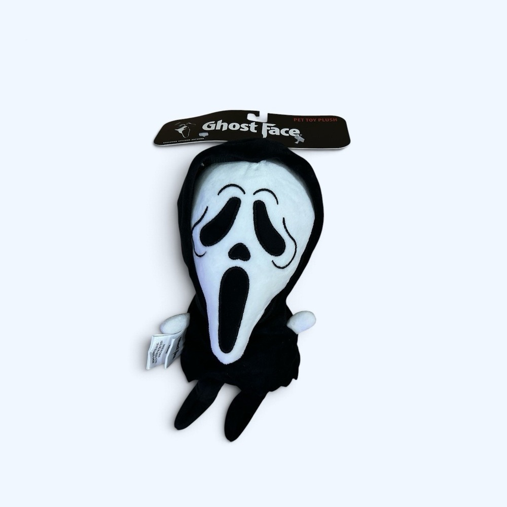 Ghost Face Scream Dog Toy Plush Halloween Horror Pet Toy